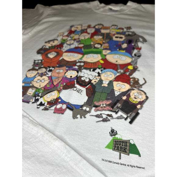 Vintage 1998 Comedy Central South Park Characters Short Sleeve T-Shirt Size XL - Picture 12 of 16